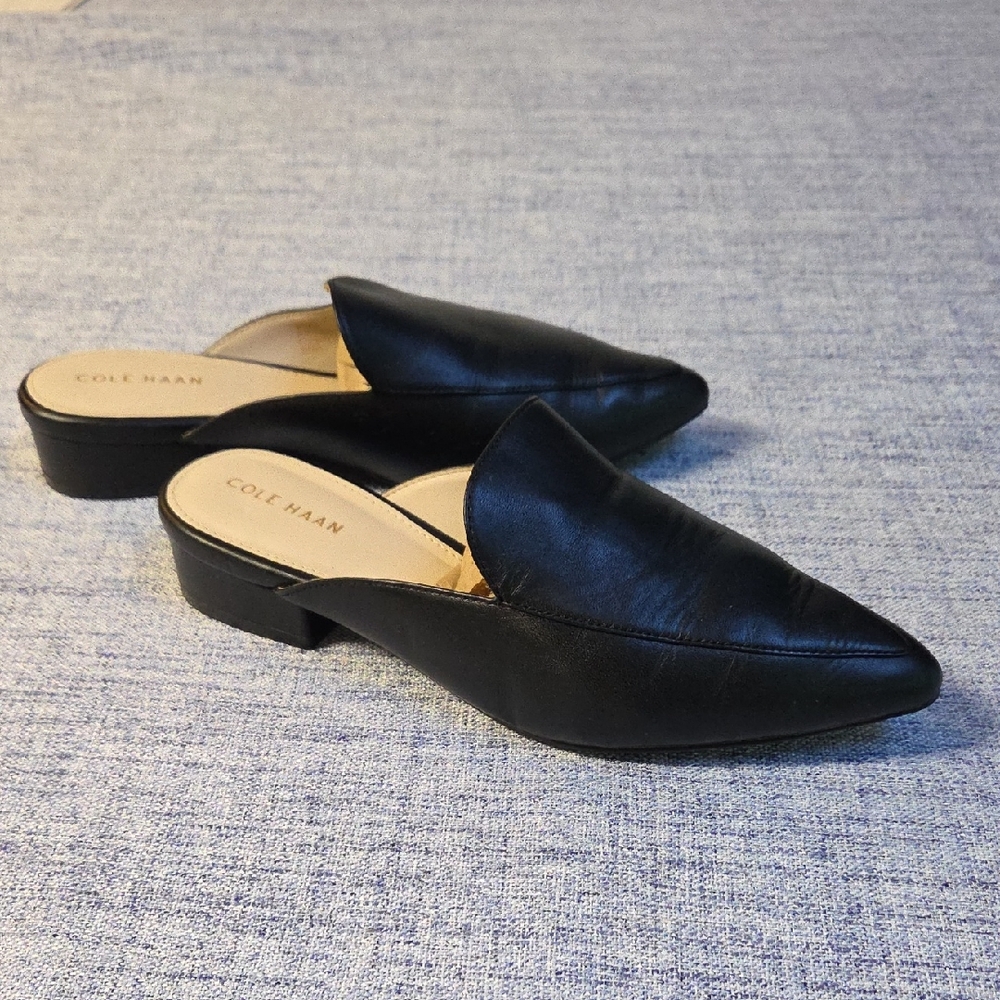 Cole Haan Women's Black Leather Mules